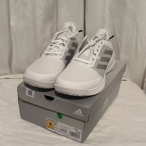 Adidas Men's White and Gray Court Sneakers